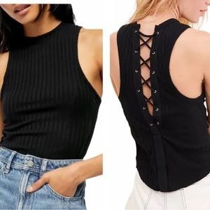 Free People Black Racerback Tank Top